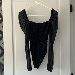 Princess Polly sheer ruched bodysuit, size 4